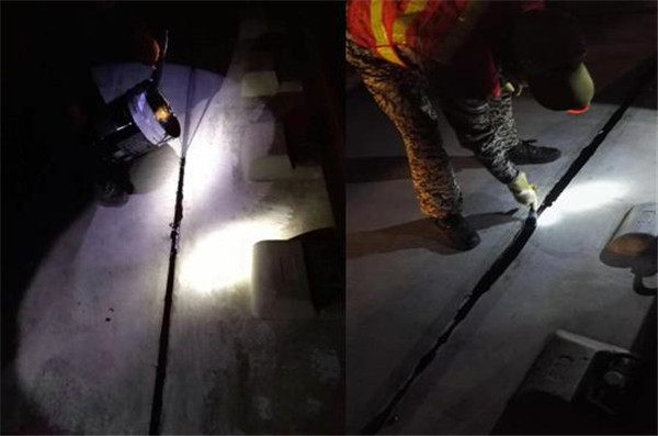 填充PTN材料嵌縫密封，抹平壓實(shí)